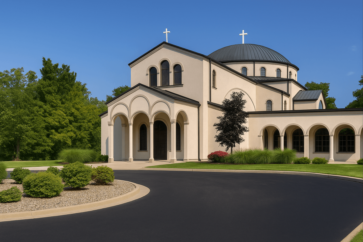 Exterior view of St. Nicholas Orthodox Church building